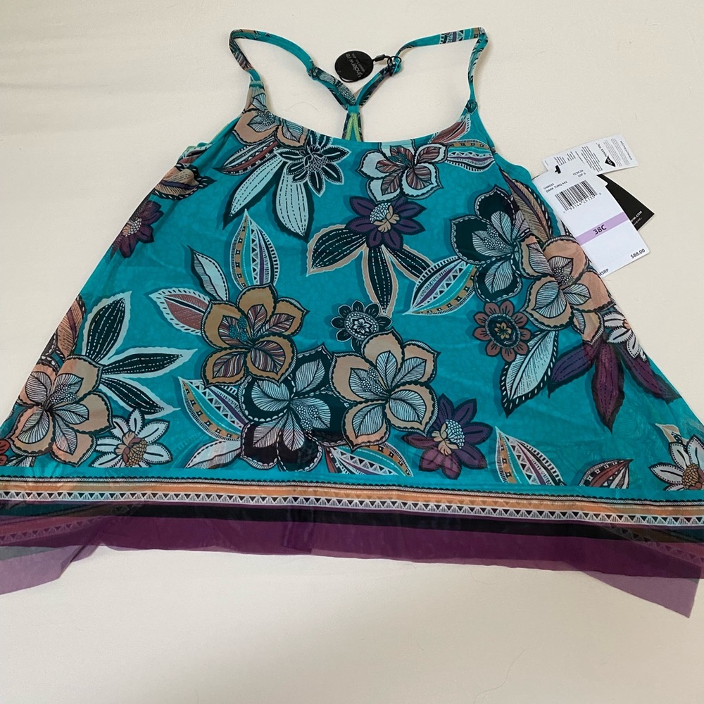 Sheer tankini with built in bra